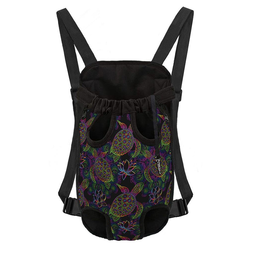 Psychedelic Sea Turtle Pattern Print Pet Carrier Backpack