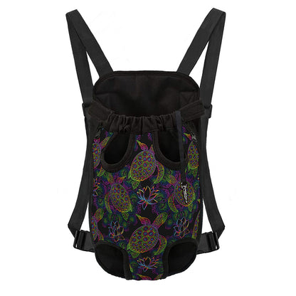 Psychedelic Sea Turtle Pattern Print Pet Carrier Backpack