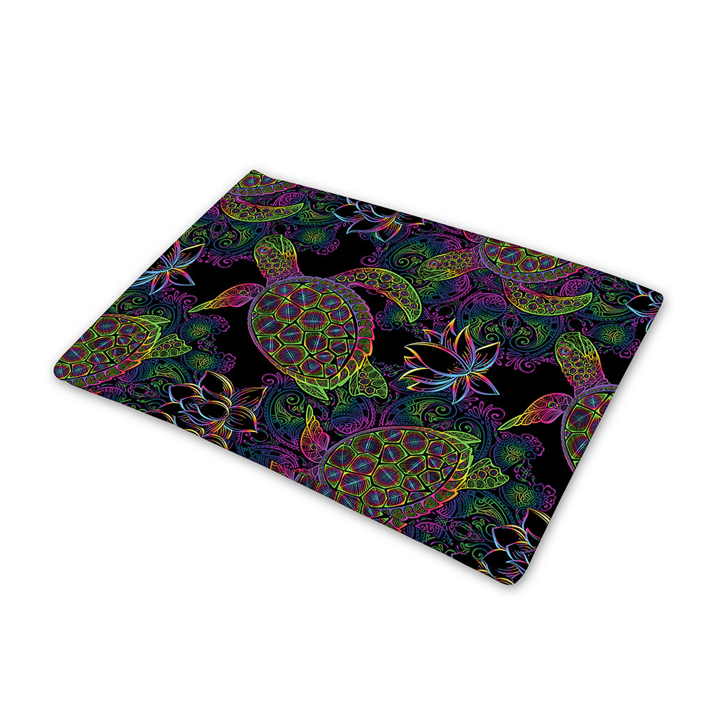 Psychedelic Sea Turtle Pattern Print Pet Cooling Mat Cover