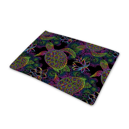 Psychedelic Sea Turtle Pattern Print Pet Cooling Mat Cover
