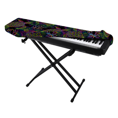 Psychedelic Sea Turtle Pattern Print Piano Keyboard Cover