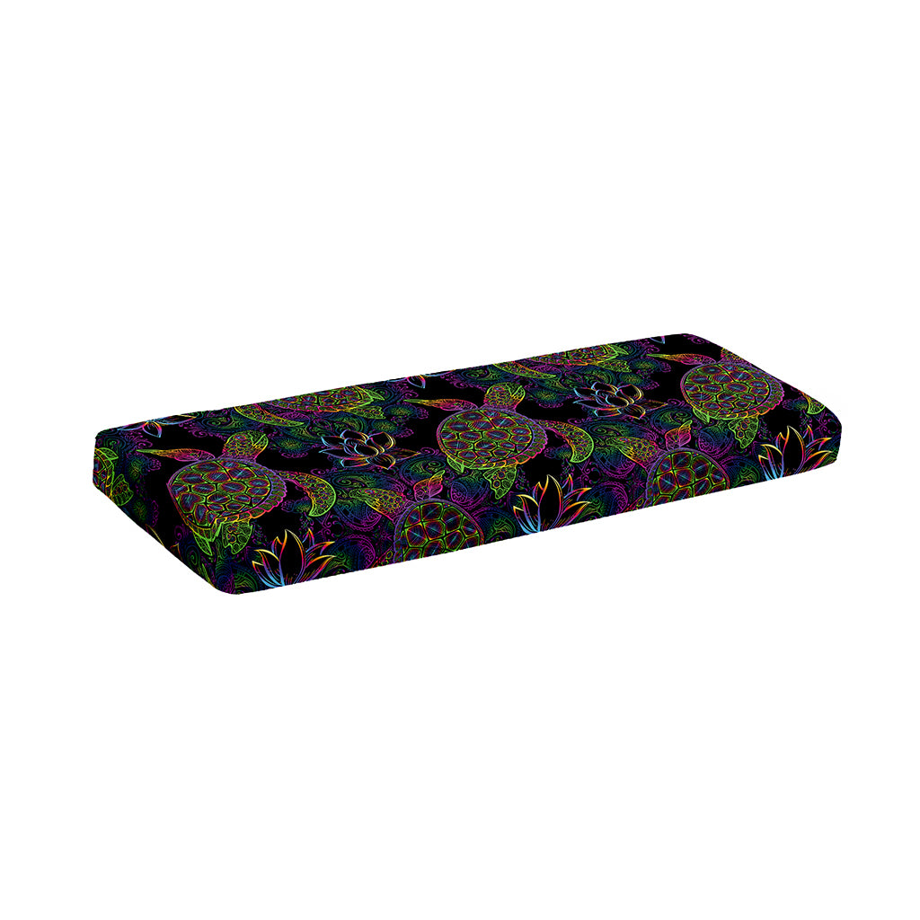 Psychedelic Sea Turtle Pattern Print Piano Keyboard Cover