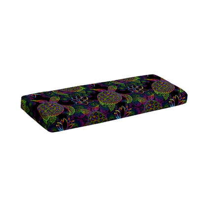 Psychedelic Sea Turtle Pattern Print Piano Keyboard Cover