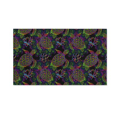 Psychedelic Sea Turtle Pattern Print Polyester Flag