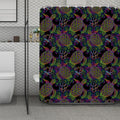Psychedelic Sea Turtle Pattern Print Polyester Shower Curtain