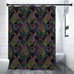 Psychedelic Sea Turtle Pattern Print Premium Shower Curtain