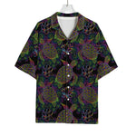 Psychedelic Sea Turtle Pattern Print Rayon Hawaiian Shirt