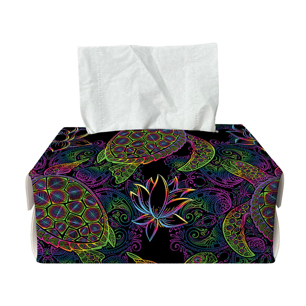 Psychedelic Sea Turtle Pattern Print Rectangle Tissue Box Cover