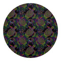 Psychedelic Sea Turtle Pattern Print Round Blanket