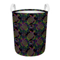 Psychedelic Sea Turtle Pattern Print Round Laundry Basket
