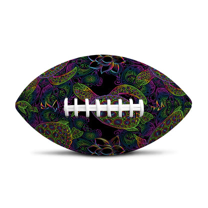 Psychedelic Sea Turtle Pattern Print Rugby Ball