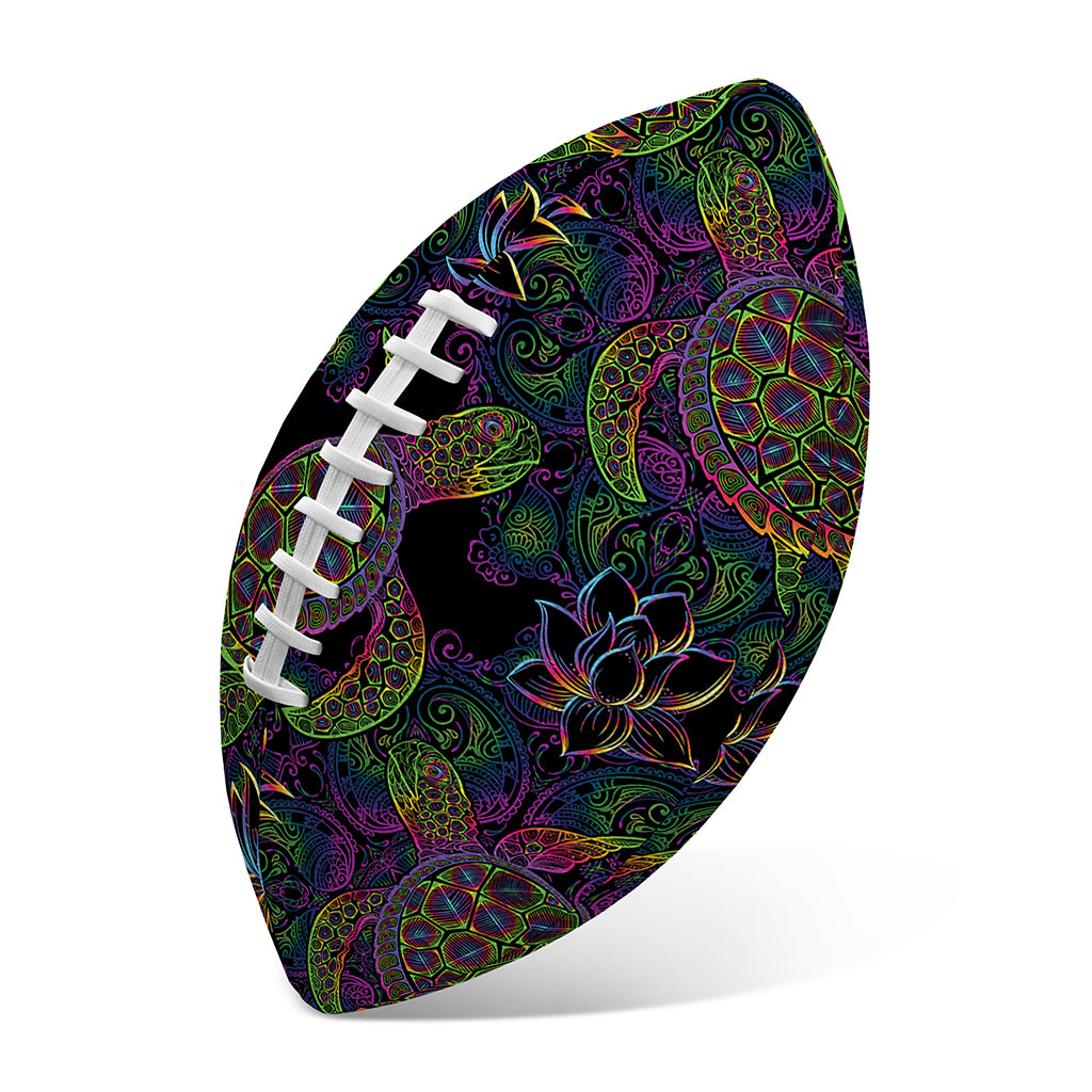 Psychedelic Sea Turtle Pattern Print Rugby Ball