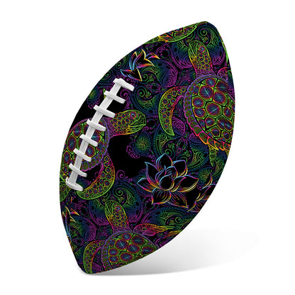 Psychedelic Sea Turtle Pattern Print Rugby Ball