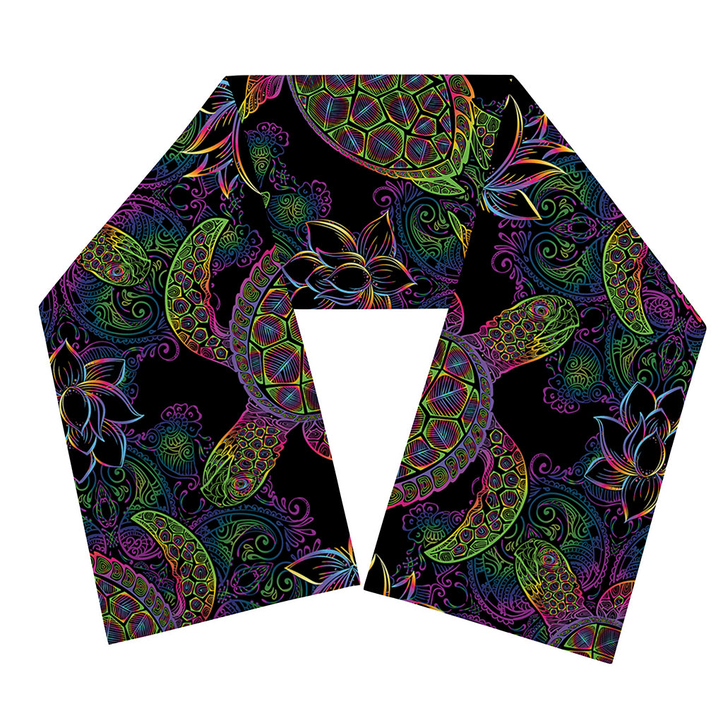 Psychedelic Sea Turtle Pattern Print Scarf