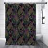 Psychedelic Sea Turtle Pattern Print Shower Curtain