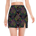 Psychedelic Sea Turtle Pattern Print Side Slit Mini Skirt