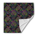 Psychedelic Sea Turtle Pattern Print Silk Bandana