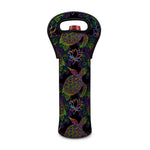 Psychedelic Sea Turtle Pattern Print Single Neoprene Wine Tote