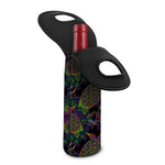 Psychedelic Sea Turtle Pattern Print Single Neoprene Wine Tote