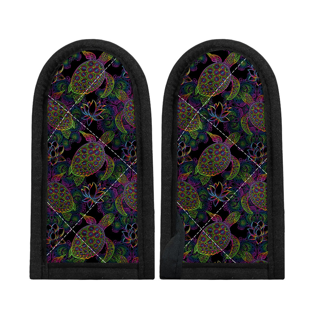 Psychedelic Sea Turtle Pattern Print Skillet Handle Cover