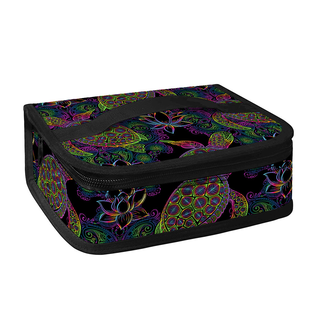 Psychedelic Sea Turtle Pattern Print Small Lunch Bag
