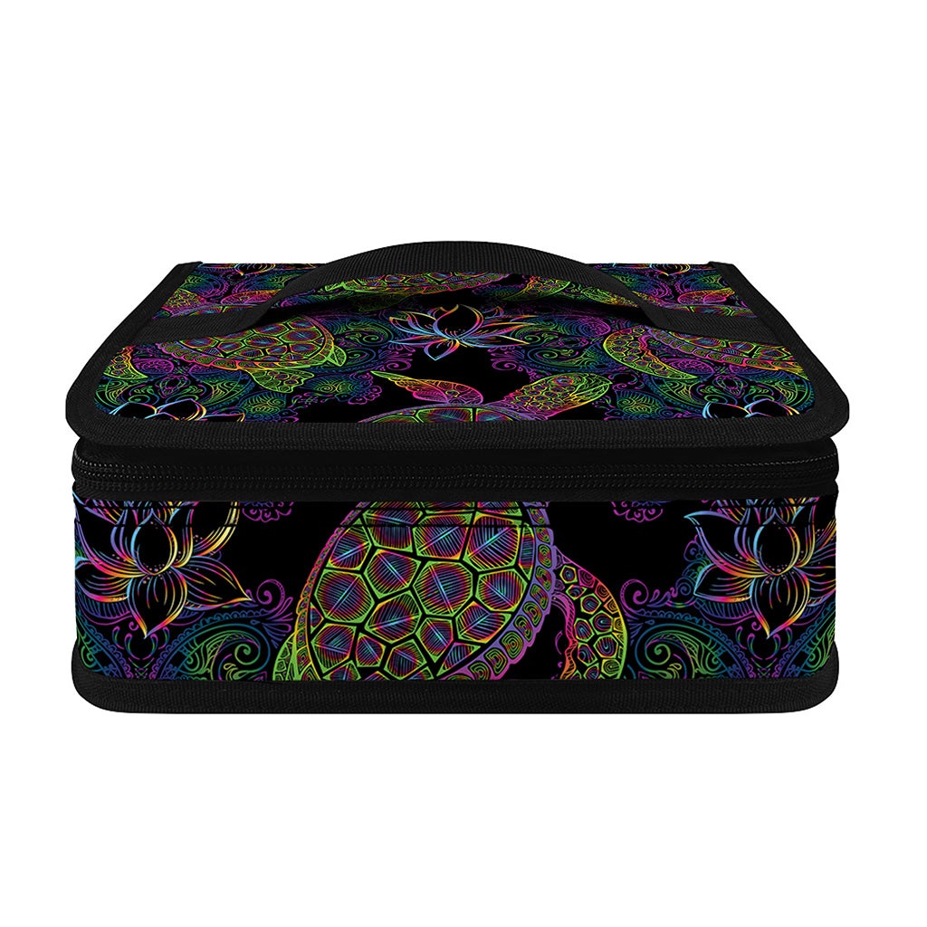Psychedelic Sea Turtle Pattern Print Small Lunch Bag