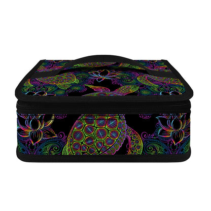 Psychedelic Sea Turtle Pattern Print Small Lunch Bag
