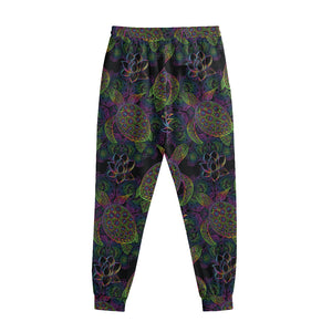 Psychedelic Sea Turtle Pattern Print Sweatpants