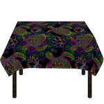 Psychedelic Sea Turtle Pattern Print Tablecloth