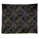 Psychedelic Sea Turtle Pattern Print Tapestry