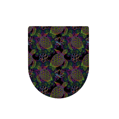 Psychedelic Sea Turtle Pattern Print Toilet Lid Cover
