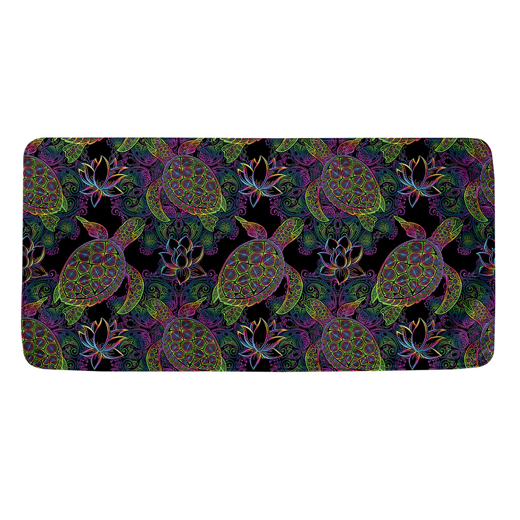Psychedelic Sea Turtle Pattern Print Towel
