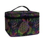 Psychedelic Sea Turtle Pattern Print Travel Makeup Bag