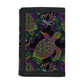 Psychedelic Sea Turtle Pattern Print Trifold Wallet