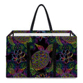 Psychedelic Sea Turtle Pattern Print Utility Tote Bag