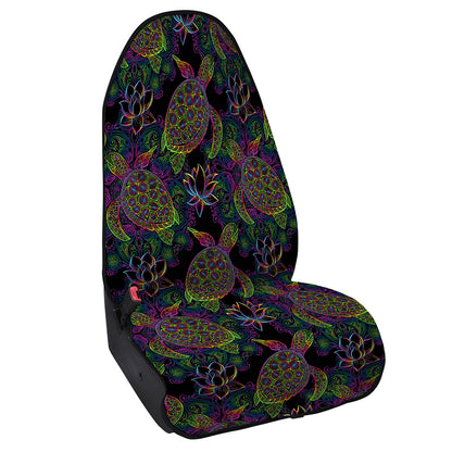 Psychedelic Sea Turtle Pattern Print Waterproof Car Seat Cover