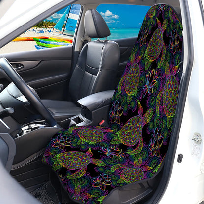 Psychedelic Sea Turtle Pattern Print Waterproof Car Seat Cover