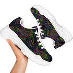 Psychedelic Sea Turtle Pattern Print White Chunky Shoes