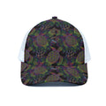 Psychedelic Sea Turtle Pattern Print White Mesh Trucker Hat