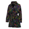 Psychedelic Sea Turtle Pattern Print Women's Bathrobe