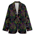 Psychedelic Sea Turtle Pattern Print Women's Cotton Blazer