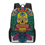 Psychedelic Skull Print 17 Inch Backpack