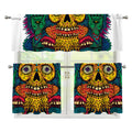 Psychedelic Skull Print 3 Piece Kitchen Curtains