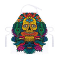 Psychedelic Skull Print Adjustable Apron