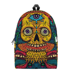 Psychedelic Skull Print Backpack