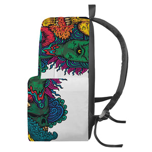 Psychedelic Skull Print Backpack