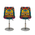 Psychedelic Skull Print Bar Stool Covers