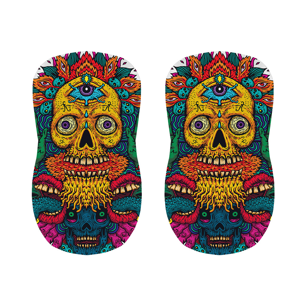 Psychedelic Skull Print Bar Stool Covers