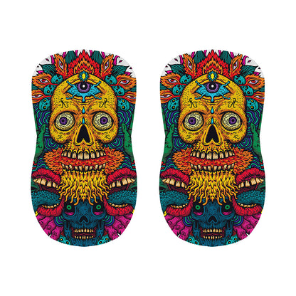 Psychedelic Skull Print Bar Stool Covers