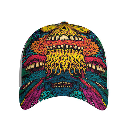 Psychedelic Skull Print Baseball Cap
